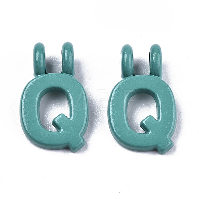 Spray Painted Alloy  2-Loop Link Pendants X-PALLOY-T075-48Q-RS-1