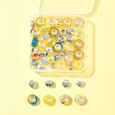 DIY Tibetan Style Alloy & Resin European Beads Making Finding Kits DIY-FS0006-78B-1