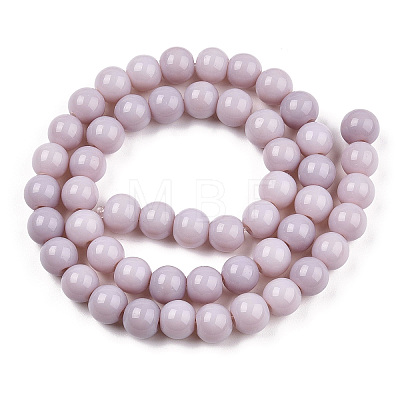 Opaque Solid Color Glass Beads Strands X-GLAA-T032-P8mm-07-1