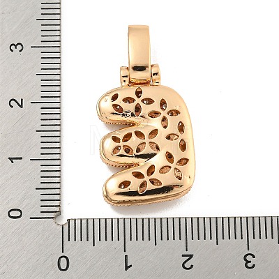 Brass Micro Pave Clear Cubic Zirconia Pendants KK-B099-01G-E-1