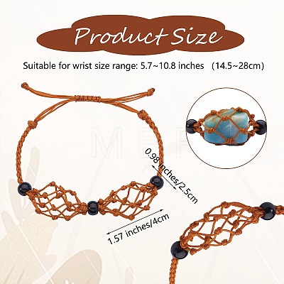 Adjustable Braided Nylon Cord Macrame Pouch Bracelet Making AJEW-SW00013-19-1