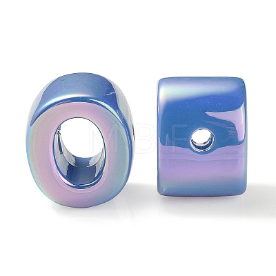 UV Plating Rainbow Iridescent Acrylic Beads OACR-C012-01C-1-1