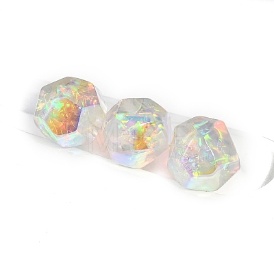 30Pcs Gradient Color & UV Plating Rainbow Iridescent Opaque Resin Beads PW-WG6C260-01-1