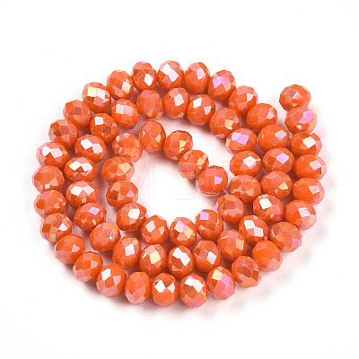 Electroplate Glass Beads Strands EGLA-A034-P8mm-B29-1