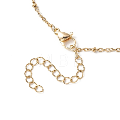Brass Pave Clear Cubic Zirconia Angel Wings Pendant 304 Stainless Steel Satellite Chain Necklaces for Women NJEW-JN05936-1