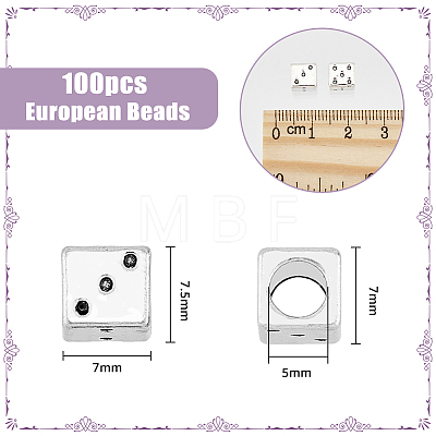 100Pcs Tibetan Style Alloy European Beads TIBE-DC0001-02-1