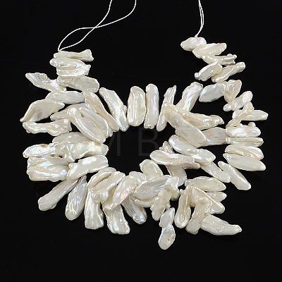 Rectangle Natural Baroque Pearl Keshi Pearl Beads Strands PEAR-Q004-27-1