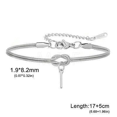 304 Stainless Steel Initial Charm Bracelets FS-WGD8E41-23-1
