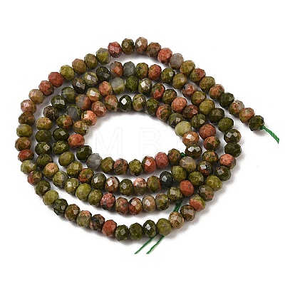 Natural Unakite Beads Strands G-D347-B08-1