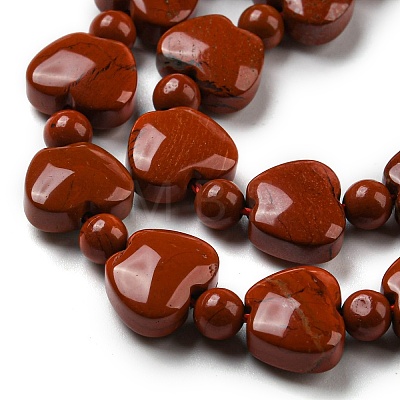Natural Red Jasper Beads Strands G-C062-A10-01-1