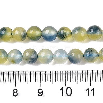 Dyed Natural White Jade Beads Strands G-T138-6mm-210-27-1