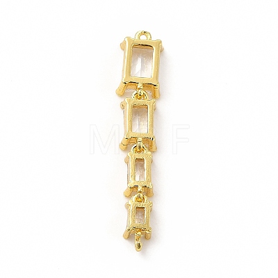 Brass Pave Cubic Zirconia Connector Charms KK-G458-01G-05-1