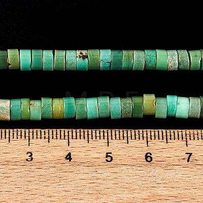 Natural Green Grass Agate Beads Strands G-I225-08-5x1.5-1