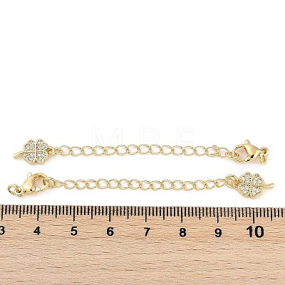 Brass Micro Pave Cubic Zirconia Ends with Chains KK-U043-04G-1