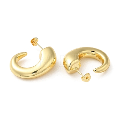 Rack Plating Brass Round Stud Earrings EJEW-Z019-10G-1