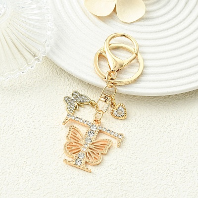 Alloy Rhinestone & Iron Keychain KEYC-YW00279-01-1