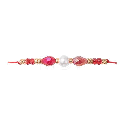 Glass & Seed Beads Braided Bead Bracelets BJEW-MZ00283-02-1