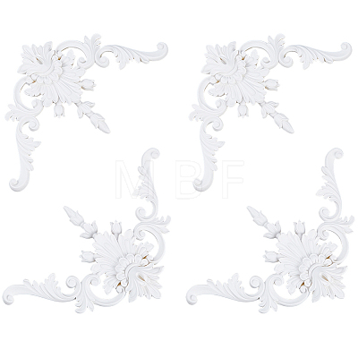 PU Flower Carved Corner Decor AJEW-WH0709-423-1