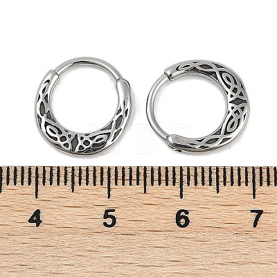 316 Surgical Stainless Steel Hoop Earrings EJEW-G416-36AS-1