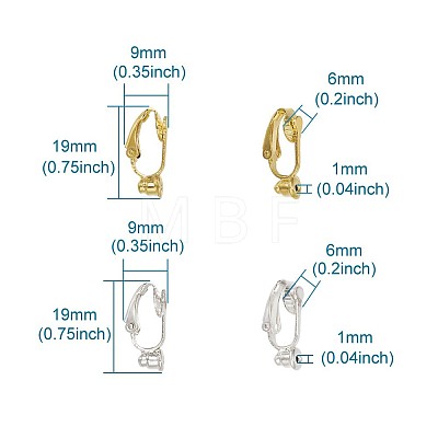 Brass Clip-on Earring Converters Findings KK-TA0007-21-1