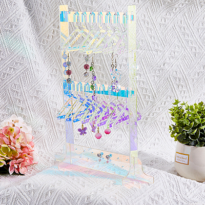 Laser Style Acrylic Earring Display Stands EDIS-WH0029-31-1