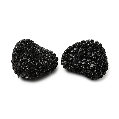 Sparkling Acrylic Heart Beads with Rhinestone Embellishment LS-OACR-NH0001-02B-08-1