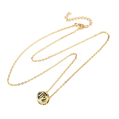 Brass Pave Cubic Zirconia Birth Stone Constellation Pendant Cable Chain Necklaces NJEW-D334-01G-01-1