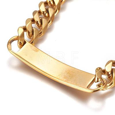 304 Stainless Steel Cuban Link Chain Bracelets BJEW-L661-02G-1