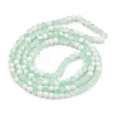 Frosted Crackle Glass Beads Strands GLAA-U001-8mm-M01-1