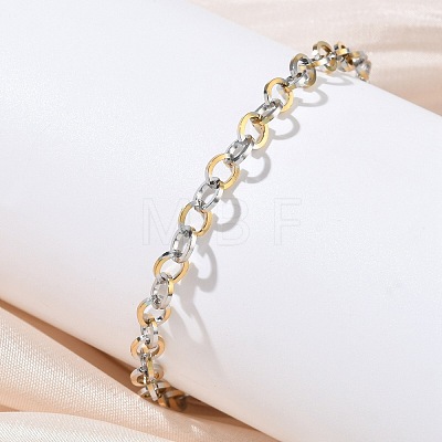 304 Stainless Steel Rolo Chain Bracelets for Women BJEW-Z152-01GP-1