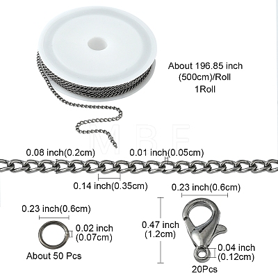 DIY Chain Bracelet Necklace Making Kit DIY-YW0006-37-1