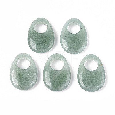 Natural Green Aventurine Large Hole Pendants G-N348-06B-05-1