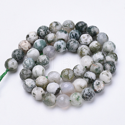 Natural Tree Agate Beads Strands G-S281-15-10mm-1