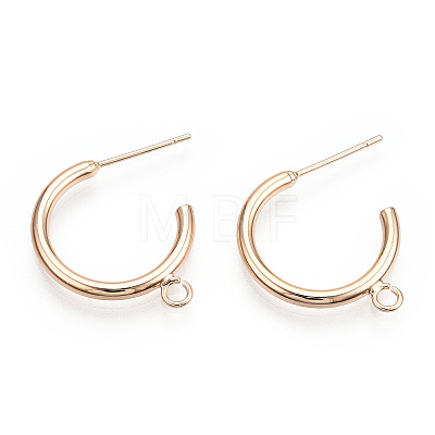 Brass Stud Earring Findings KK-S345-030G-1