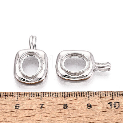 925 Sterling Silver Rectangle Blank Bezel Cup Pendant Cabochon Settings STER-T008-86P-1
