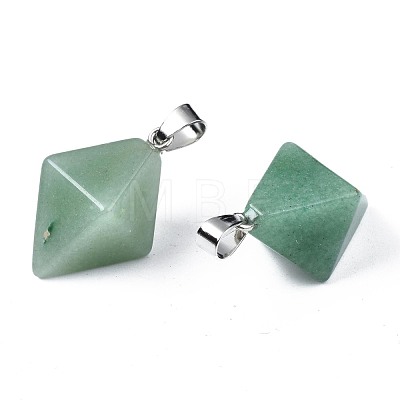 Natural Green Fluorite Pendants G-N326-107E-1