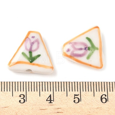 Flower Theme Handmade Porcelain Beads LAMP-D303-06B-03-1