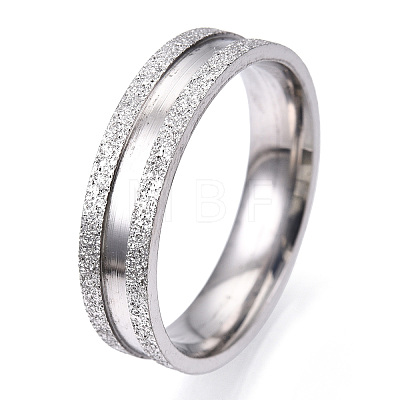 201 Stainless Steel Grooved Finger Ring for Men Women STAS-WH0039-05G-P-1