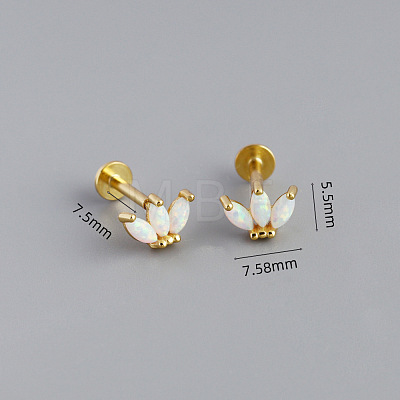 925 Sterling Silver with Synthetic Opal Cartilage Earrings FS-WG3DFDB-04-1