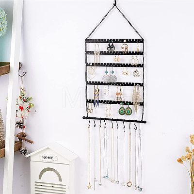 Iron Wall Earring Organizer ODIS-WH0029-35-1