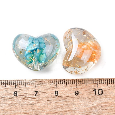 Transparent Resin & Natural Shell Beads RESI-B039-02A-1