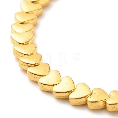 Alloy Heart Beaded Stretch Bracelet for Women BJEW-JB07722-01-1
