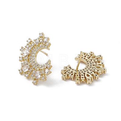 Rack Plating Brass Stud Earrings for Women EJEW-A088-16G-1