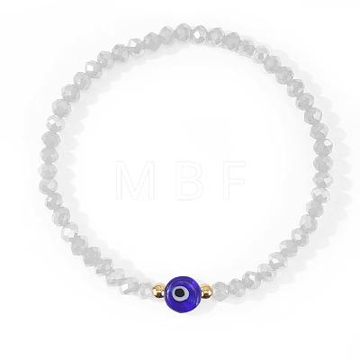 Glass & Brass Beads Stretch Bracelets IC9410-2-1