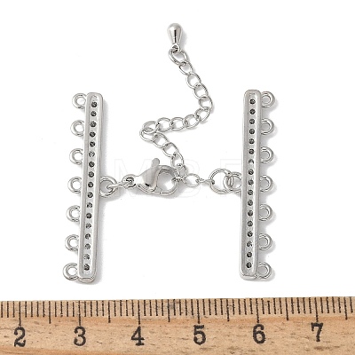 Brass Clear Cubic Zirconia Chain Extender KK-F893-10P-1