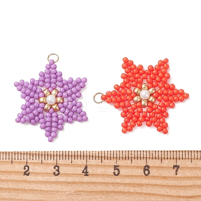 Glass Seed Beaded Pendants PALLOY-MZ01360-1
