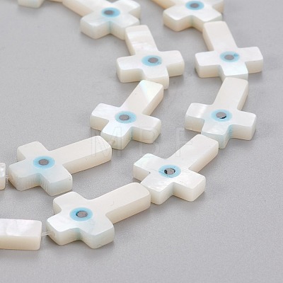 Natural White Shell Mother of Pearl Shell Beads SHEL-K004-01-B-1