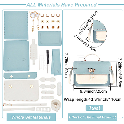 DIY Imitation Leather Sew on Women's Crossbody Bag Making Kit DIY-WH0387-30C-1