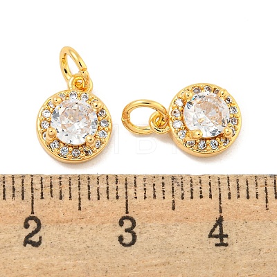 Brass Micro Pave Clear Cubic Zirconia Pendants KK-P275-30G-1