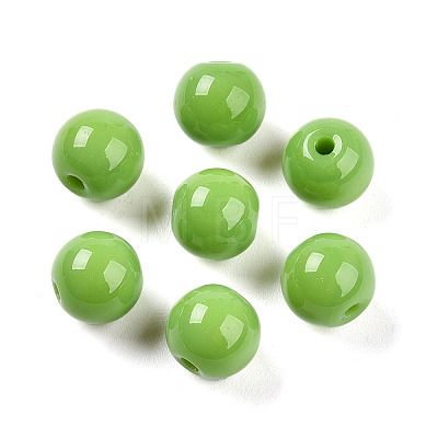 Opaque Solid Color Glass Beads GLAA-N007-8mm-A11-1